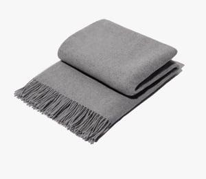 Merino Wool Fringed Throw (Selling Out Soon) - Light Grey