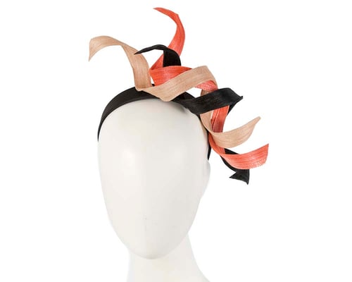 Black nude and orange exclusive fascinator