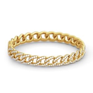 Jeulia Chain Design Round Cut Sterling Silver Bracelet