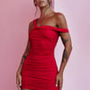 Bodycon Babe Off Shoulder Mini Dress Red