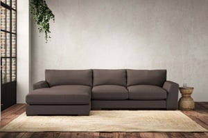 nkuku Guddu Left Hand Chaise Sofa | Make To Order | Medium | Recycled Cotton Mocha
