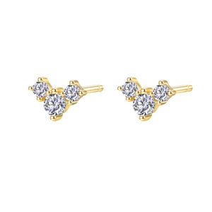 Petite Trio Flower Stud Earrings Sterling Silver