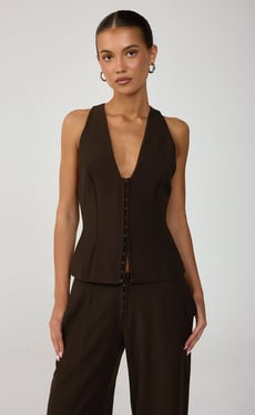 Cellina Top (Chocolate) - US 4
