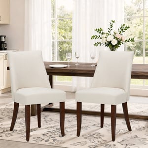 COLAMY KAVA Modern Casual Dining Chair - Beige / Set of 2