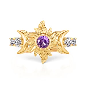Jeulia Sun and Moon Fashion Gold Ring