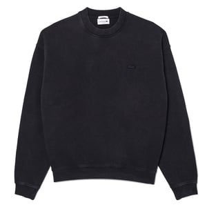 Lacoste Loose Fit Washed Effect Fleece Sweatshirt Black