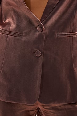 AKIRA Stay Close Iridescent Blazer | Brown | Size 2X