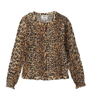 Damson Madder Elliana Smocked Cardi Leopard