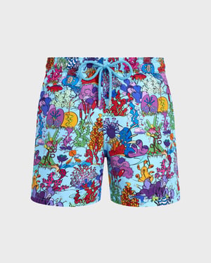 Vilebrequin - Men Swim Shorts Plantes Aquatiques - Swimwear - Moorea - Blue - Size XXXL