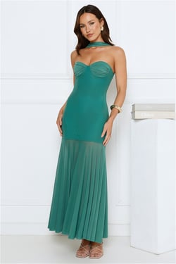 Serene Sway Strapless Maxi Dress Green