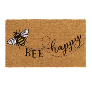 Bee Happy Coir Doormat - 45x75cm