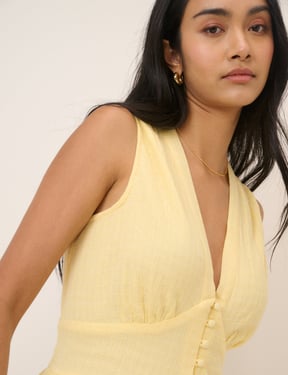 Butter Yellow Sleeveless Starlight Midi Dress