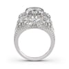Jeulia Flower Cushion Cut Sterling Silver Ring
