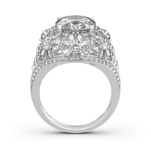 Jeulia Flower Cushion Cut Sterling Silver Ring