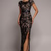 Goddiva Tassel Split Maxi Dress - Black