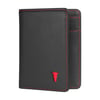 Leather Bifold Wallet (with RFID) - Black with Red Detail