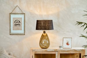 nkuku Baba Recycled Glass Lamp | Lamps | Large Tall | Green Smoke