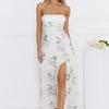 Sunset Whispers Strapless Maxi Dress Cream