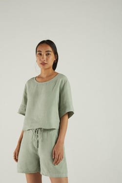 Summer Muse Top in Light Olive - Light Olive / XL