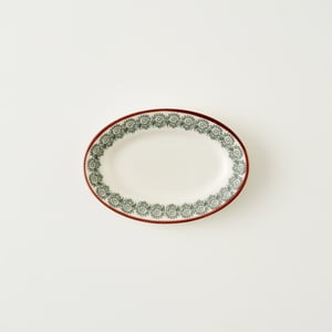 Indian Porcelain Oval Serving Platter - 8"