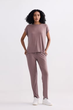 Relaxed Tee Set in Dusty Rose - Dusty Rose / 3XL
