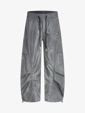 Retro Paratrooper Drape Barrel Pants - Grey / 2XL