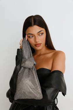 Clarra Crystal Wristlet Pewter