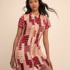 Red and Cream Patchwork Mel Mini Dress