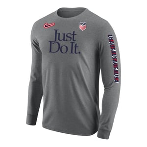 Men's Nike USA Just Do It Grey Long Sleeve Tee / 2X