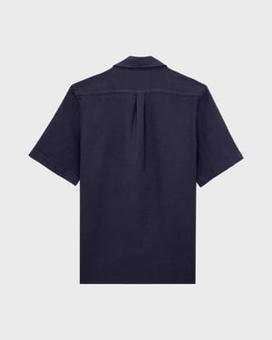 Vilebrequin - Men Bowling Linen Shirt Solid - Shirt - Charli - Blue - Size S