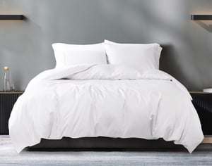 QE Home 500TC Eucalyptus Luxe TENCEL™ Lyocell Sheet Set Duvet Cover, TENCEL™ Lyocell in White, Queen