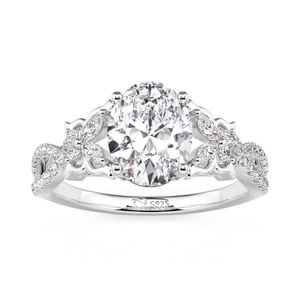 Jeulia Butterfly Inspired Twisted Oval Engagement Ring
