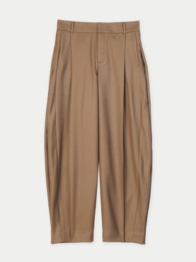 Barrel-Leg Cashmere Pants - L / sepia / WP0012-1851