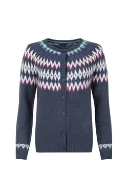 Weird Fish Hatty Fair Isle Cardigan Navy Size 8