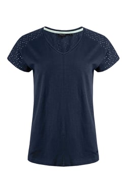 Weird Fish Pernille Organic Cotton Cutaway T-Shirt Navy Size 8