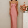 The Samara Satin Maxi Dress Rose
