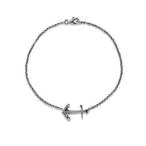 Jeulia "Steampunk" Anchor Sterling Silver Bracelet