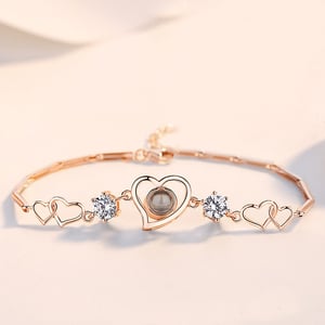 Jeulia 100 Languages I Love You Sterling Silver Bracelet