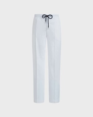 Vilebrequin - Men Cotton And Tencel Elastic Waist Pants Solid - Jeans - Clemence - White - Size 38