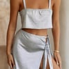 HELLO MOLLY Always Ablaze Metallic Crop Top Silver