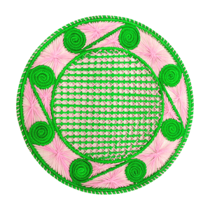 Garden Party Handwoven Iraca Placemat - Lilly Pulitzer inspired style