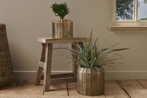 nkuku Nabara Cast Aluminium Planter | Vases & Planters | Small | Antique Brass