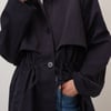 Navy Longline Funnel Neck Parka Jacket