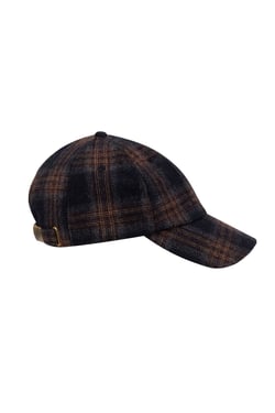Weird Fish Falkirk Flannel Check Cap Midnight Size ONE