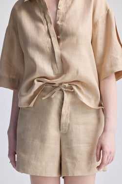 Drawstring Shorts in Neutral Beige - Neutral Beige / XL