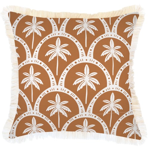 Cushion Cover-Coastal Fringe-Corfu Rust-45cm x 45cm