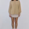 Crisp Snowfall Longline Fluffy Cardigan Tan