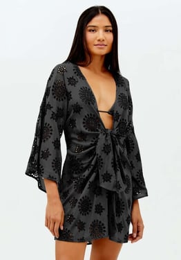 Perola Knot Beach Kaftan Black - L-BR