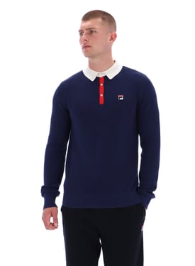 Nowell Waffle Knit Long Sleeve Polo - 4XL