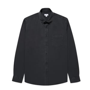 Sunspel Indigo Twill Shirt Black Rinse Denim